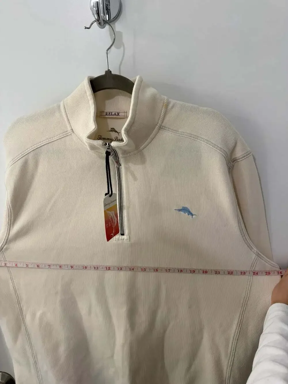 Tommy Bahama Tobago Bay Half-Zip Pullover Sweatshirt in Ivory